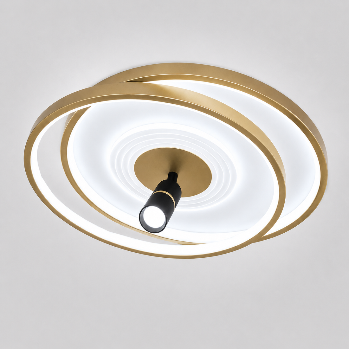 Дизайнерська LED люстра до 16м² з пультом золото білий Orbital Aura Gold & White