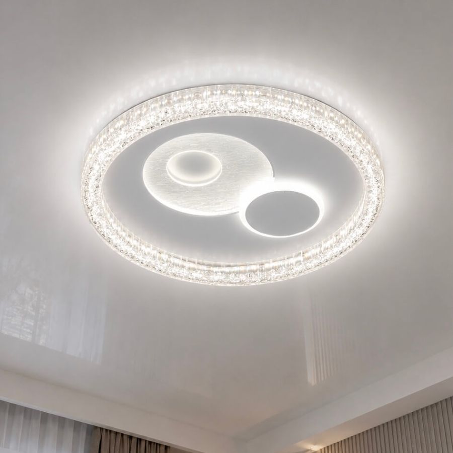 Біла кругла LED люстра 70W з перемиканням режимів до 18м² (7875154A WH)