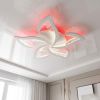 Світлодіодна LED-люстра Лотос 80W з RGB-підсвічуванням та пультом (1191/5WH LED 3color)