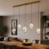Бронзовий підвісний LED-світильник на 5 скляних прозорих плафонів 30W (788P10076S-5 AB+CL)