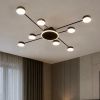 Чорна сучасна  LED люстра 134W на 9 ріжків для кімнати до 25 м² (SY-16068/8+1 BK)