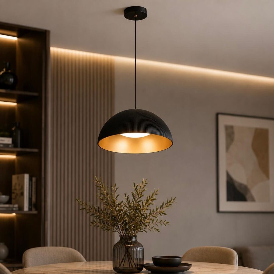 Світлодіодна LED люстра-підвіс 24W 781PL3956 (300) BK+GD
