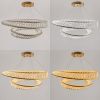 Кришталева LED-люстра 2 кільця 80 см / 60 см золотой корпус 250 Вт Viscount (D8801-600+800 FGD)