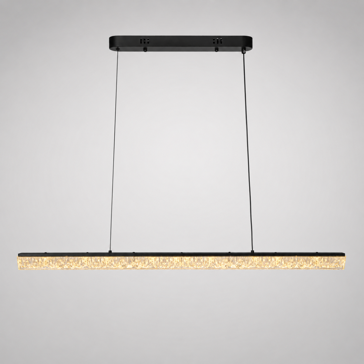 Світлодіодна подовжена підвісна Led люстра 100 см у чорному корпусі Crystal Line Black