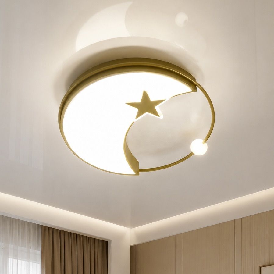 Світлодіодна стельова Led люстра до 18м² у формі золотого місяця Cosmo (A21-500 GD, 100W)