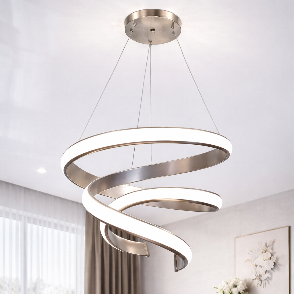 Елегантна підвісна LED люстра до 20м² у кольорі рожеве золото169W "Satin Rose Infinity" (B9CF)
