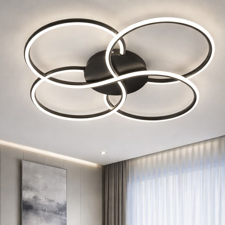 Світлодіодна Led люстра до 16м² чотири кільця 60 Вт Diasha (WG5098/2WH)