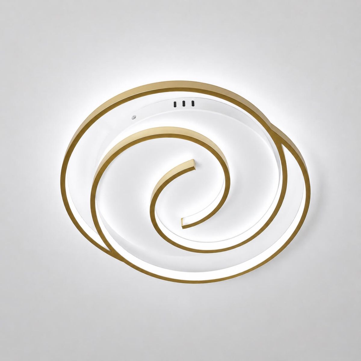Світлодіодна LED люстра 75W Monica для вітальні та спальні з пльтом (золото+білий) AL6116ARD