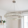 Срібна Led люстра 76W з пультом керування та регулюванням яскравості Crystal Ring (P625/600CH)