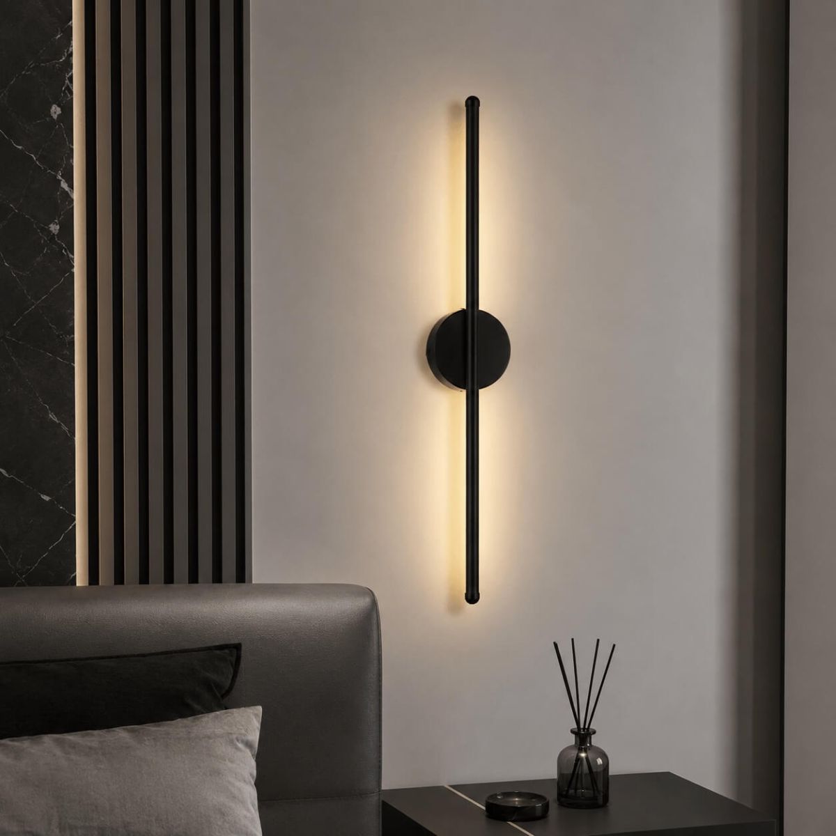 Чорне світлодіодне Led бра 60 см 16W і 3 режіма світла (786W8001C-600 BK)