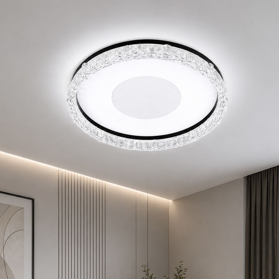 Світлодіодна LED люстра 60W для вітальні та спальні 49 см (7871088 BK)