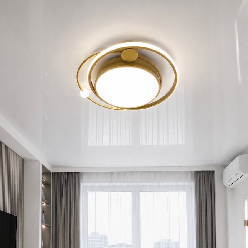 Сучасна стельова LED-люстра 100 Вт золотом корпусі до 23м² (A31-500 GD)