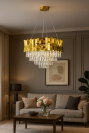 Кришталева люстра у золотому кольорі (Golden Palace 6851/450)