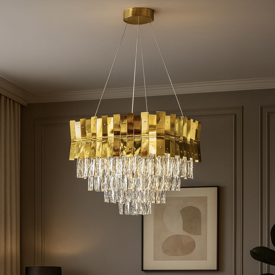 Кришталева люстра у золотому кольорі (Golden Palace 6851/450)
