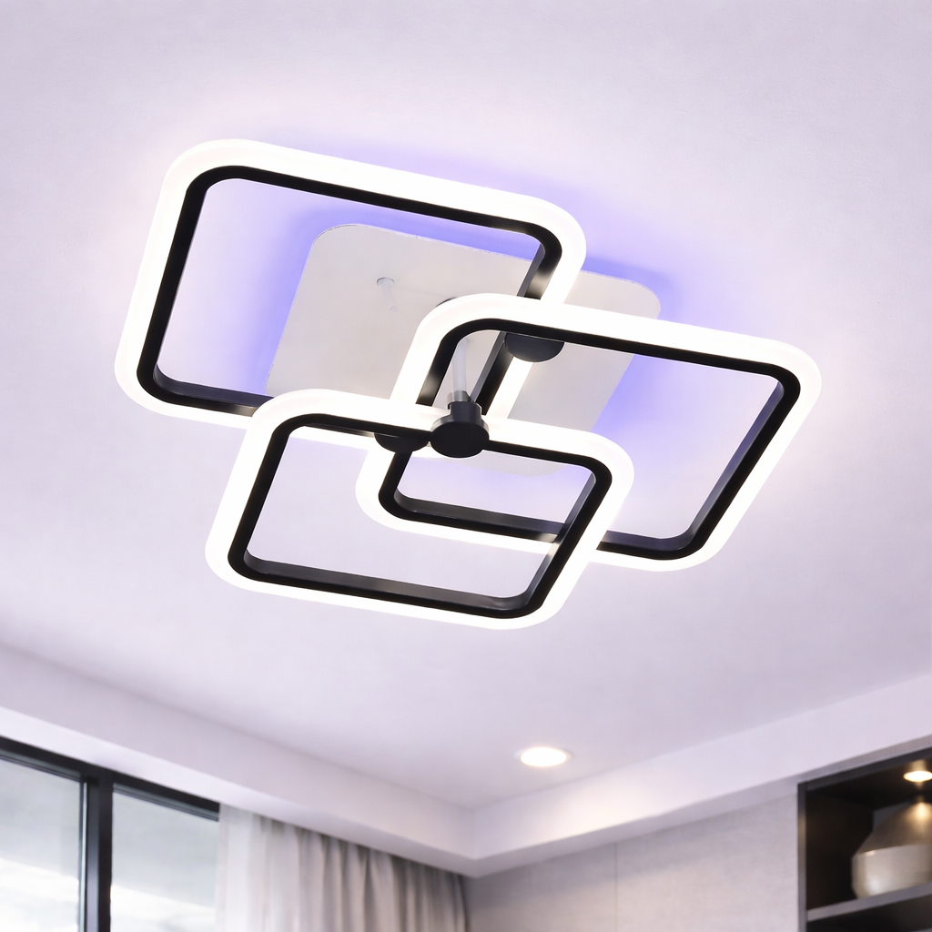 Світлодіодна Led люстра до 18 м² з пультом 96 Wt модель (1175/3 Bk)