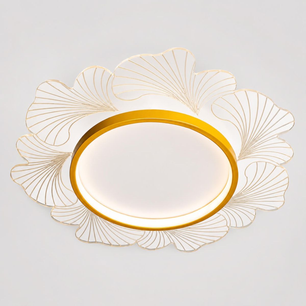 Світлодіодна Led люстра біла зі золотом з акриловим розсіювачем Floral Petal Smart (7871040)