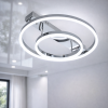 Світлодіодна Led люстра до 18м² срібний корпус з пультом (Orbital Silver Chrome 2537HR dimmer)
