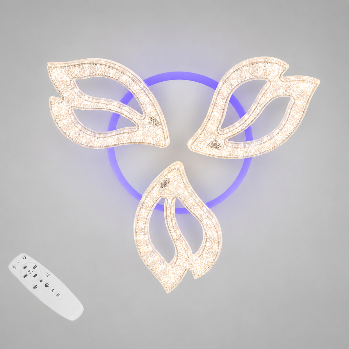 Стельова LED люстра до 15м² біла з пультом та димером  Aura Armonia (25100/3WH LED 3color)