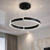 Підвісна LED люстра 50 см чорне кільце108 Wt "Orbital Black Ring" (2461/500+500BK)