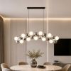 Чорна металева LED люстра з 11 скляними плафонами (788CH68120-11)