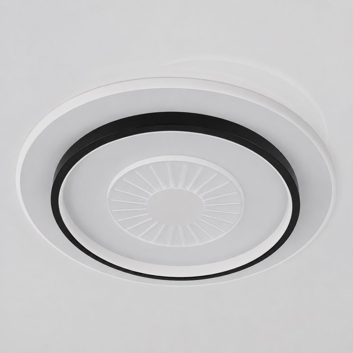 Кругла стельова LED-люстра з пультом (SY-16079/500 BK+WH, 96 Вт, Чорний/Білий)