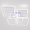 Біла світлодіодна Led люстра 120W у формі ромбів з пультом, димером та RGB підсвіткою до 25м² (OVAL RGB 120W 7S-APP)