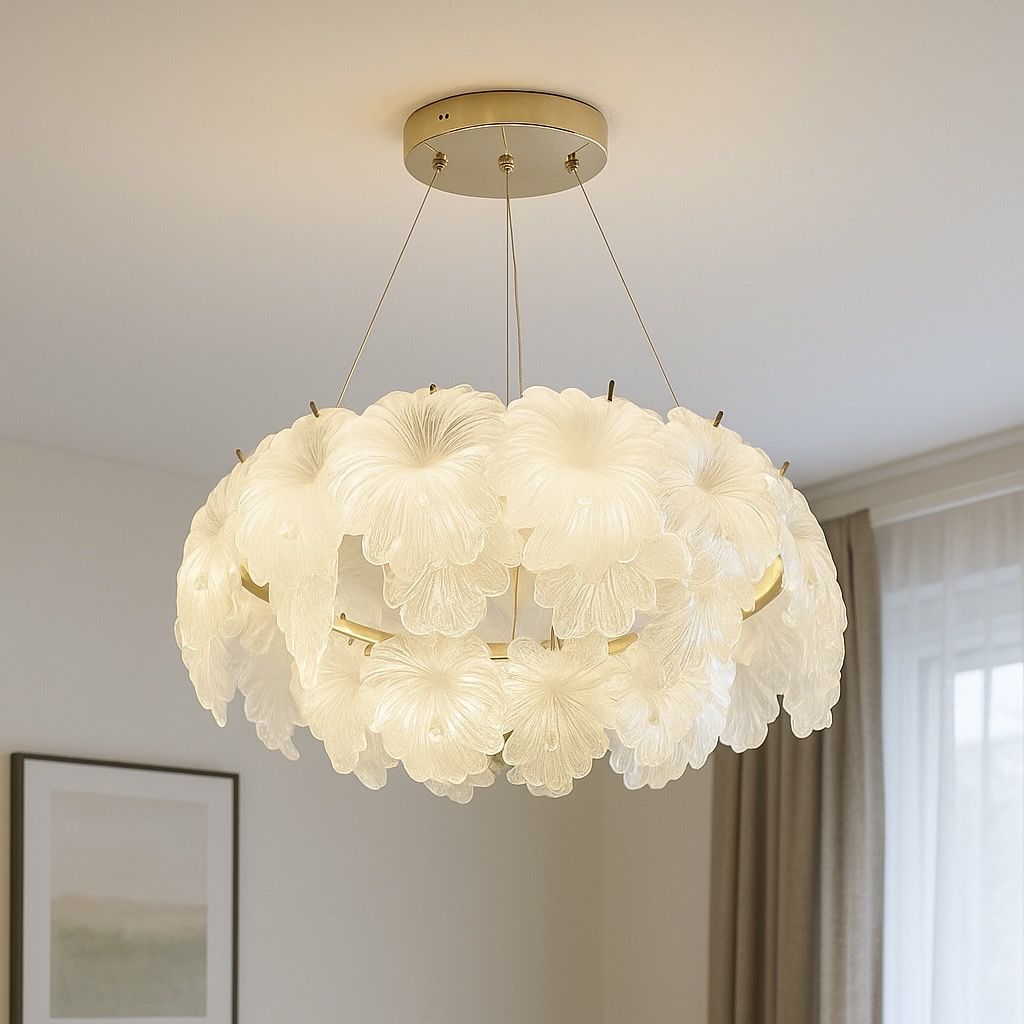 Елегантна світлодіодна Led люстра-підвіс Golden Lotus до 20м²