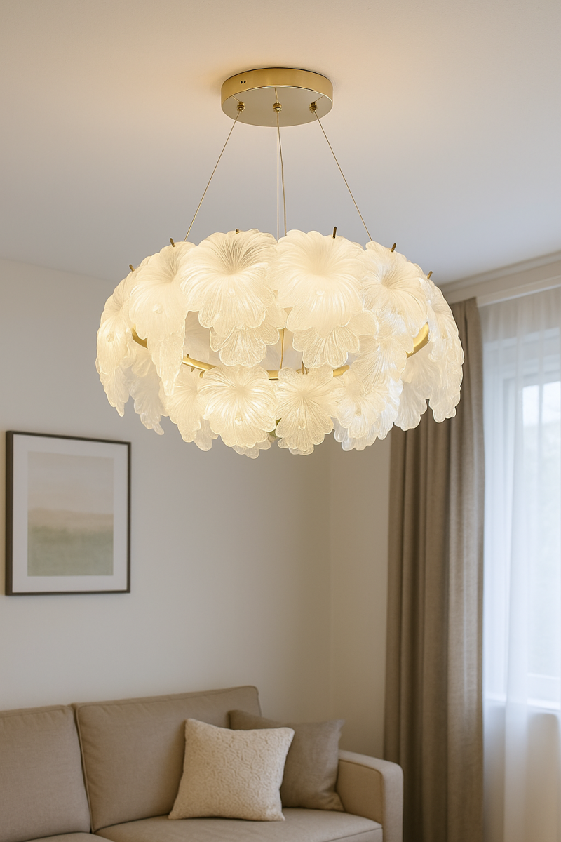 Елегантна світлодіодна Led люстра-підвіс Golden Lotus до 20м²