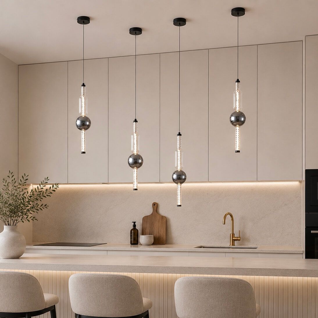 Дизайнерський LED підвіс у стилі мінімалізму BK+CL+AM (788P39317)