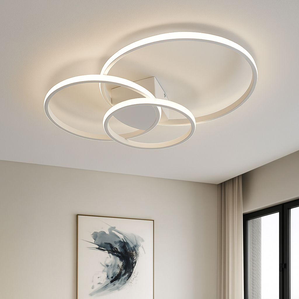 Светодиодная Led люстра 114Wt с пультом белая, для помещений до 18 м² (1158WH)