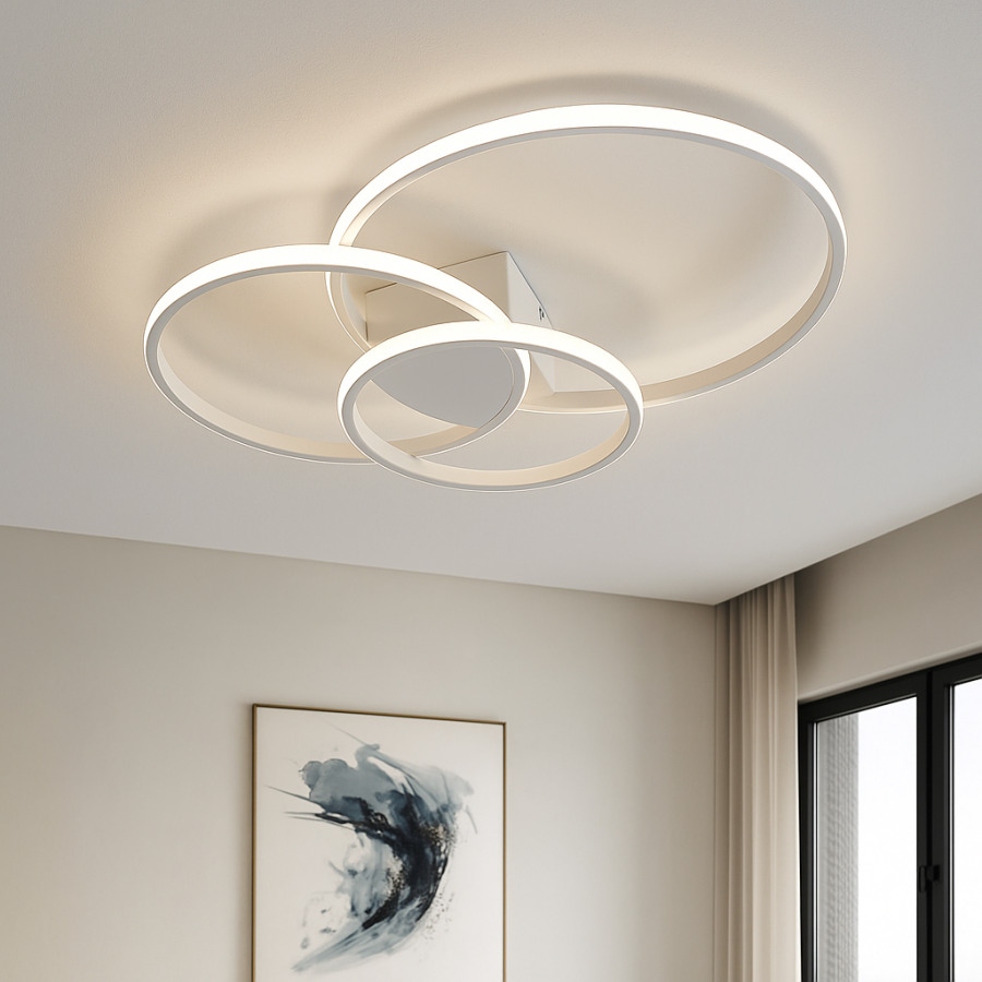 Светодиодная Led люстра 114Wt с пультом белая, для помещений до 18 м² (1158WH)