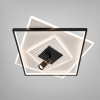 Дизайнерська квадратна Led люстра до 18м² з пультом кругла зі спатом (5535WH+BK dimmer)