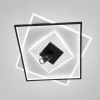 Дизайнерська квадратна Led люстра до 18м² з пультом кругла зі спатом (5535WH+BK dimmer)