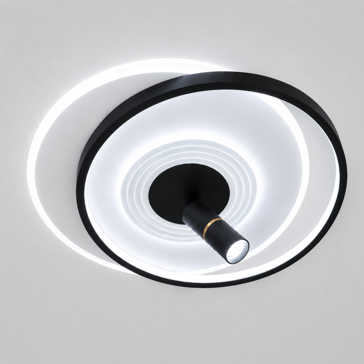 Дизайнерська Led люстра до 18м² з пультом кругла зі спадом (5531WH+BK dimmer)