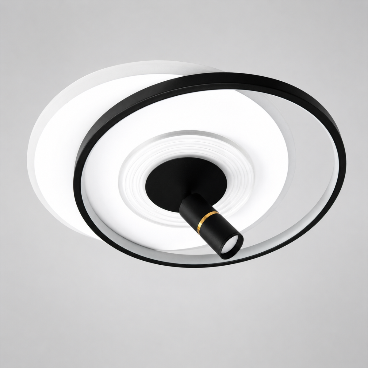 Дизайнерська Led люстра до 18м² з пультом кругла зі спадом (5531WH+BK dimmer)