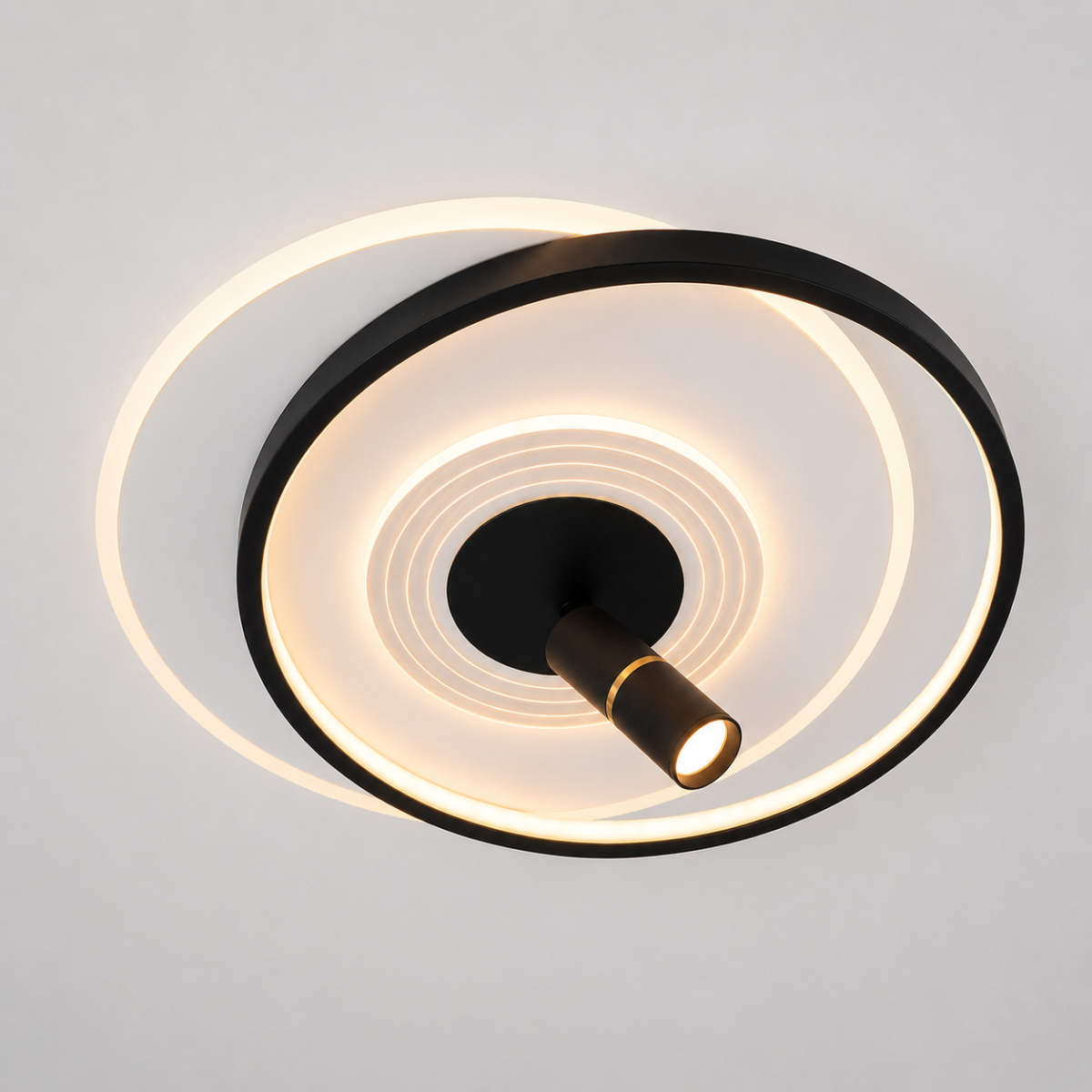 Дизайнерська Led люстра до 18м² з пультом кругла зі спадом (5531WH+BK dimmer)