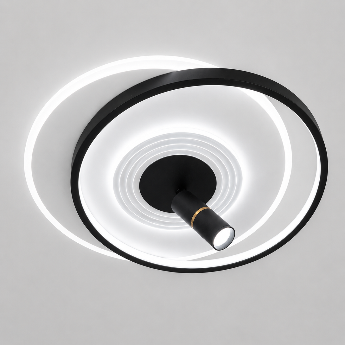 Дизайнерська Led люстра до 18м² з пультом кругла зі спадом (5531WH+BK dimmer)