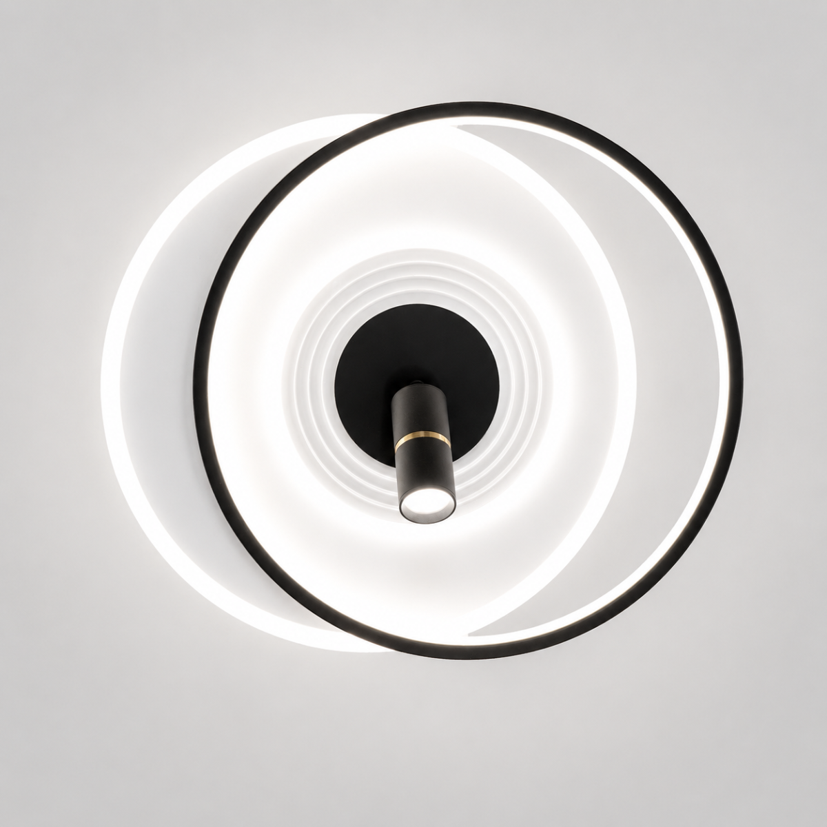 Дизайнерська Led люстра до 18м² з пультом кругла зі спадом (5531WH+BK dimmer)