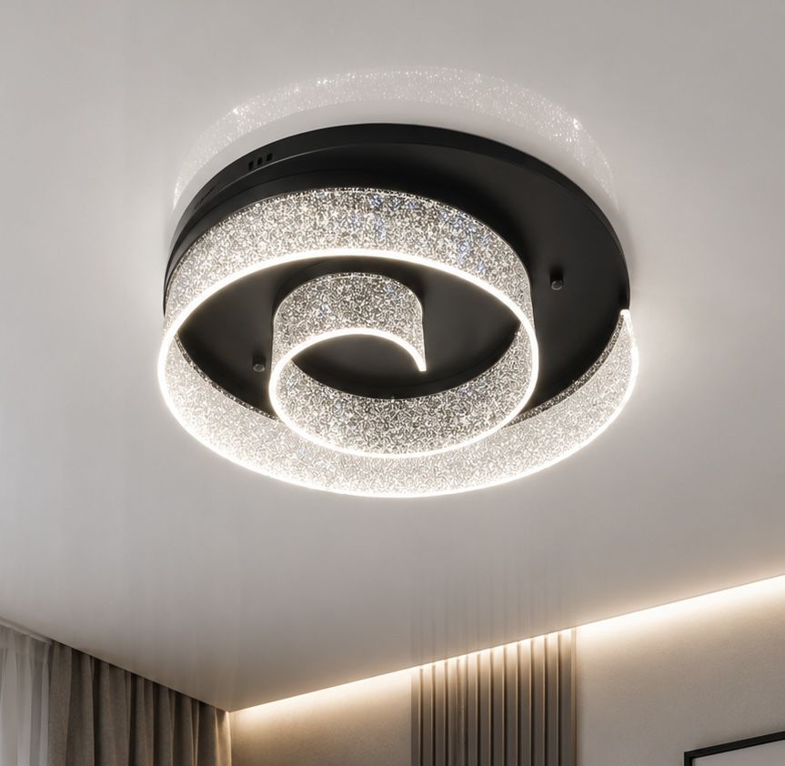 Дизайнерська стельова LED-люстра чорного кольору (46112/500C-BK)
