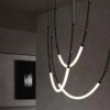 Дизайнерський LED-світильник "LEDA" на 3 підвіси (MBJ1-950*2000-3 BK, Чорний)