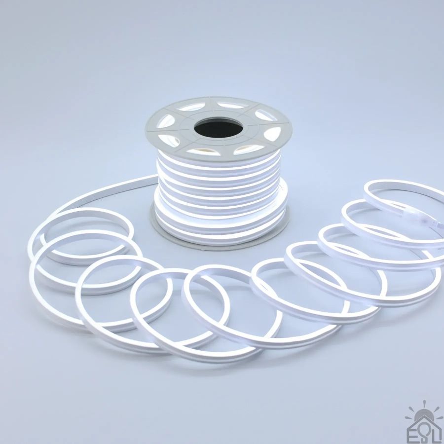 Гнучка світлодіодна LED-стрічка 20 метрів біла 120W 220V IP65 (DYVOSVIT 12x6x20000 мм)
