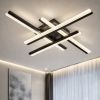 Стельова світлодіодна Led люстра до 15м² чорна геометрия 60 Wt (MX3087/4BK)