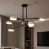 Сучасна чорно-біла світлодіодна люстра 90W на 6 елементов до 18 м² (D405-6BK+WH)