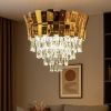 Розкішна каскадна кришталева люстра в золотому корпусі 50 см (Diamond Rain 6853)