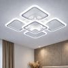 Квадратна Led люстра до 20м² з пультом 150 Вт білий корпус (W8036/4+1 WH)