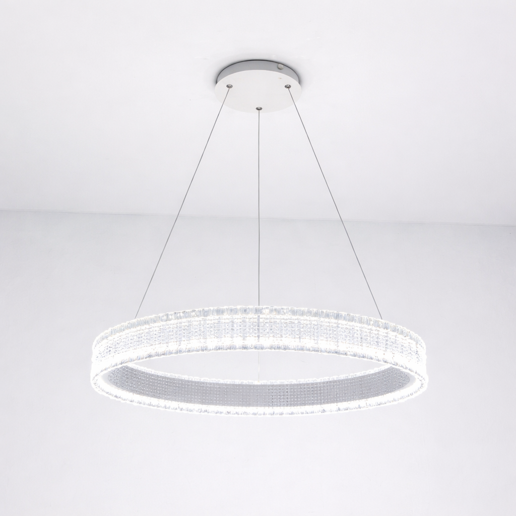 Підвісна Led люстра біле кільце до 20 м² ERIKA 65W R485 WHITE (з пультом)