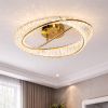 Кришталева Led люстра до 13м² золота каблучка з пультом "Golden Ring" (562/500CH)  