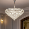 Кришталева каскадна люстра 80см LED 100W + 12xE14 з пультом Crystal Symphony Smart
