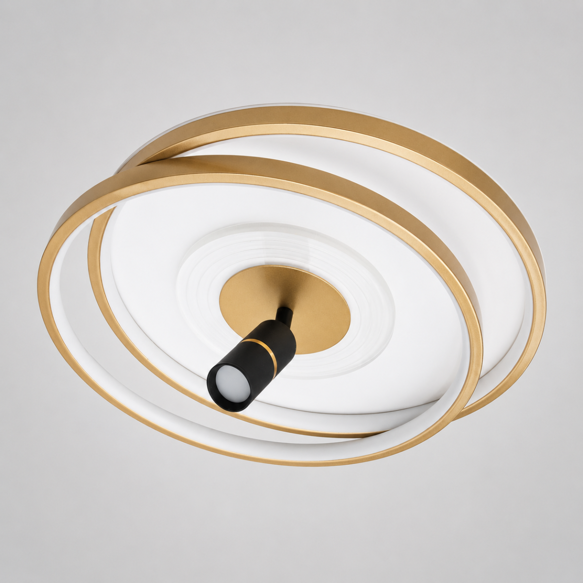 Дизайнерська LED люстра до 16м² з пультом золото білий Orbital Aura Gold & White