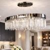 Розкішна кришталева люстра на 10 ламп кольр оникс-срибло "Crystal Cascade Oval" (P809/800L CH)